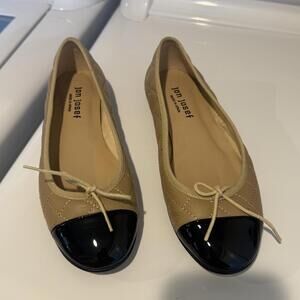 Jon Josef Belle Quilted Ballet Flats Leather Size 6.5